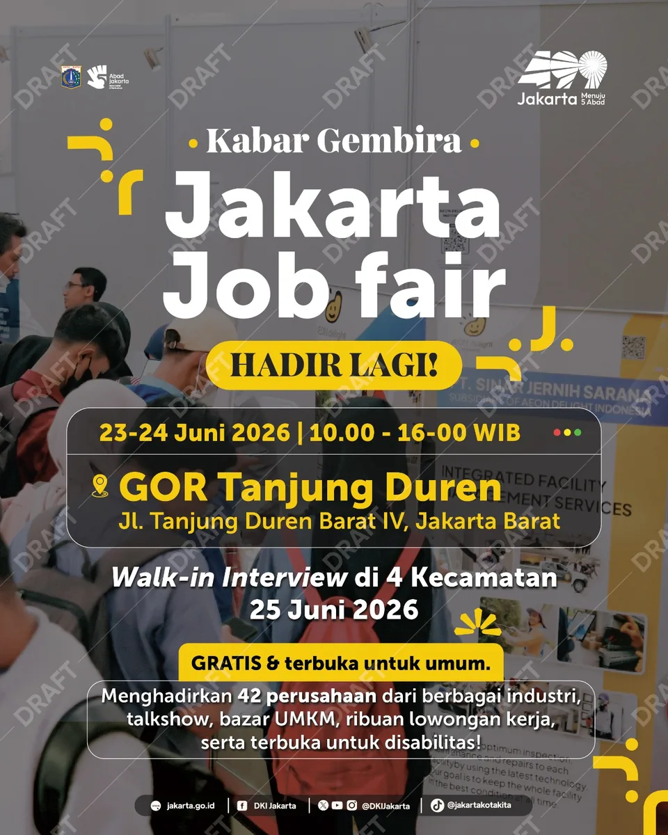 Job Fair Kabupaten Lombok Barat 2026 (Suku Dinas TKTE Wilayah Kabupaten Lombok Barat Barat) : 23-24 Juni 2026